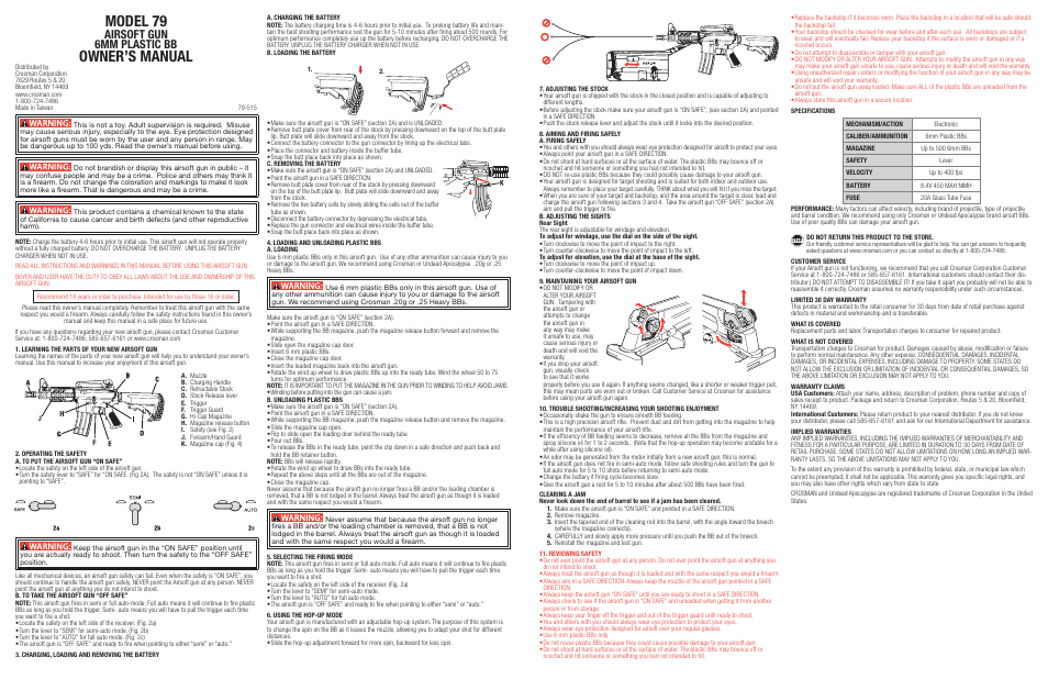 Crosman Z79 User Manual | 3 pages
