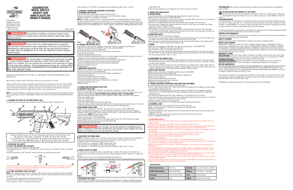 Crosman BM15LE User Manual | 2 pages