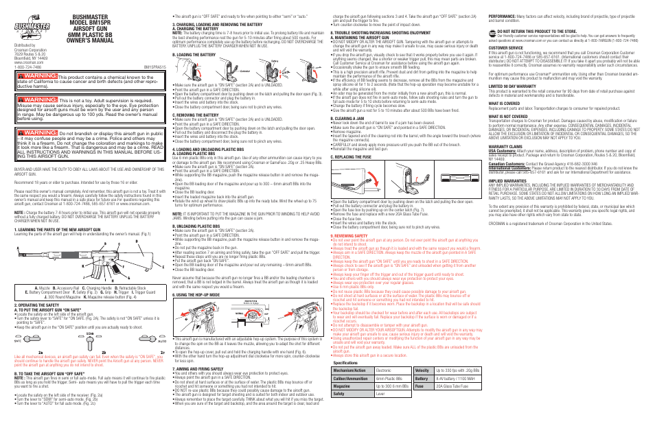 Crosman BM15PR User Manual | 2 pages