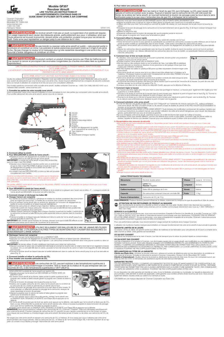 Modèle gf357 revolver airsoft | Crosman GF357 User Manual | Page 3 / 3