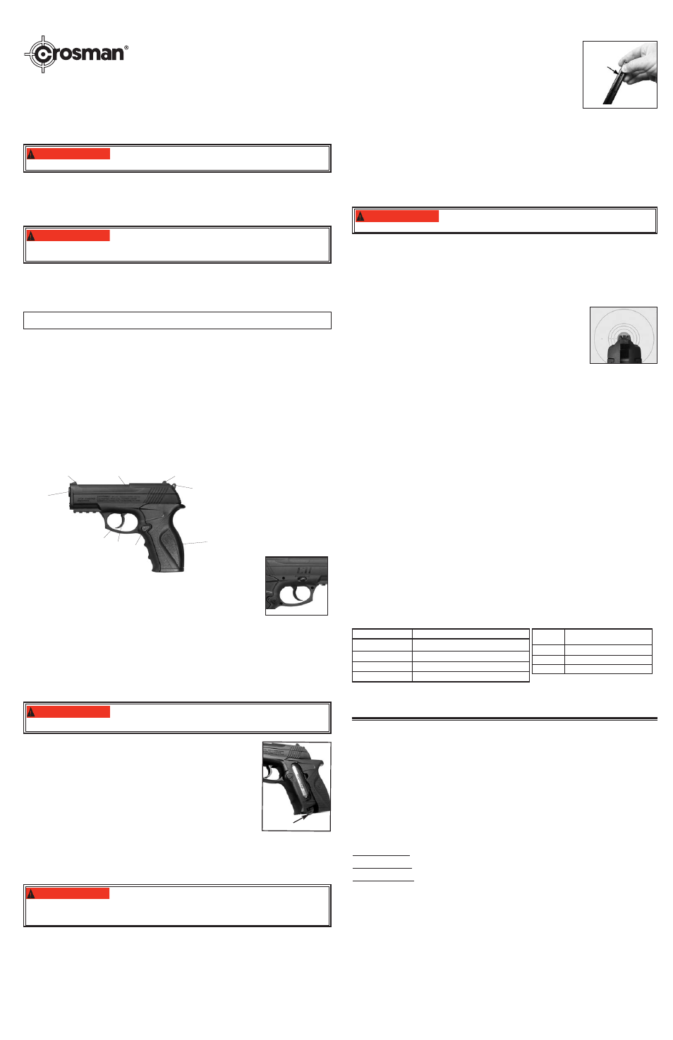 Manual del propietario, Airmag c11 modelo samc11, Advertencia | Crosman SAMC11 User Manual | Page 2 / 3