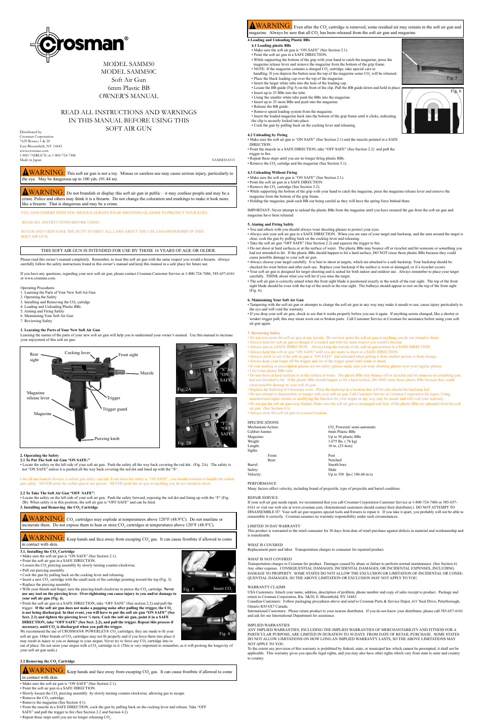 Crosman SAMM50 User Manual | 3 pages