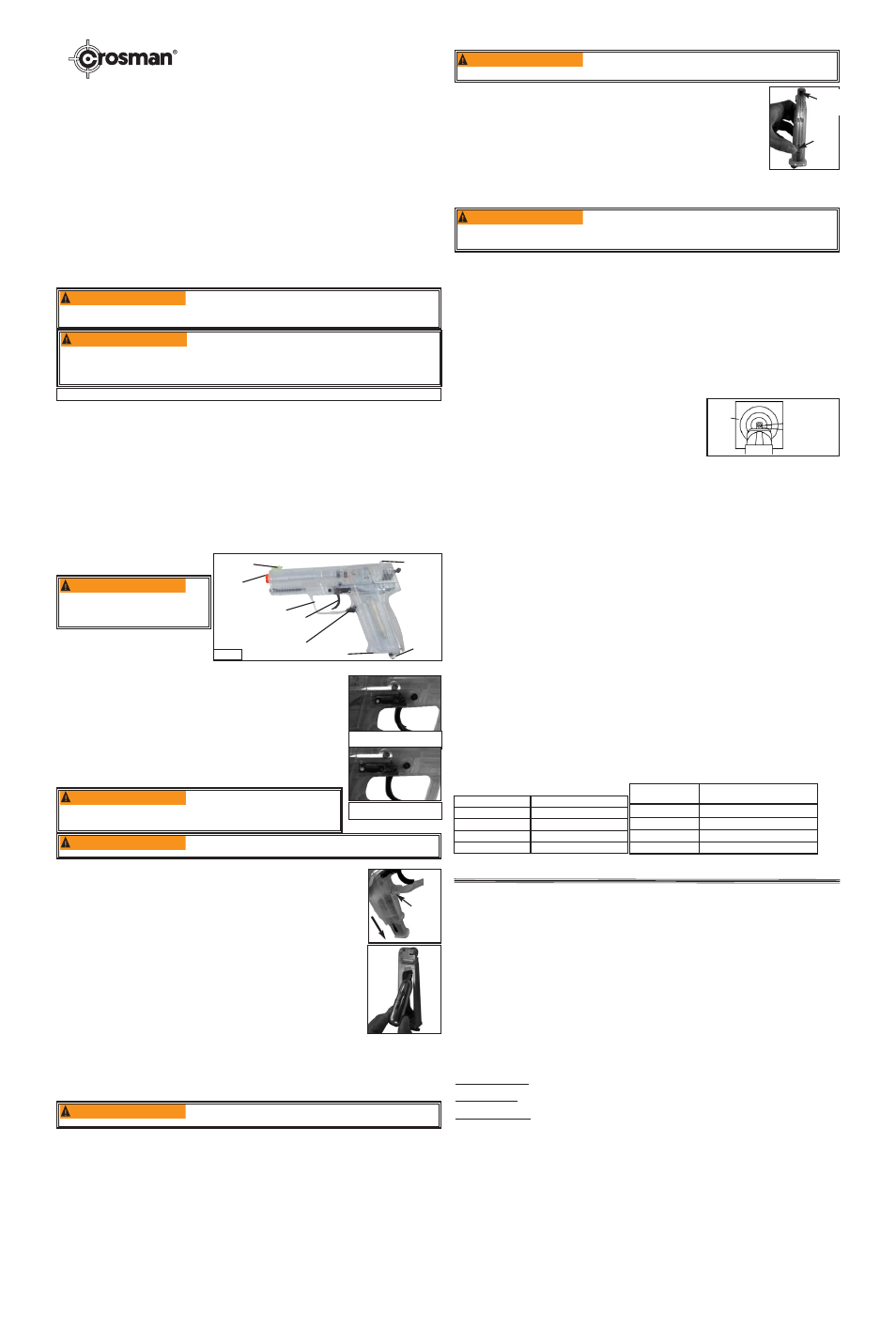 Guide d'utilisation, Modèle air mag p50, Pistolet soft air bb plastique 6 mm (cal .24) | Avertissement | Crosman SAMP50 User Manual | Page 3 / 3