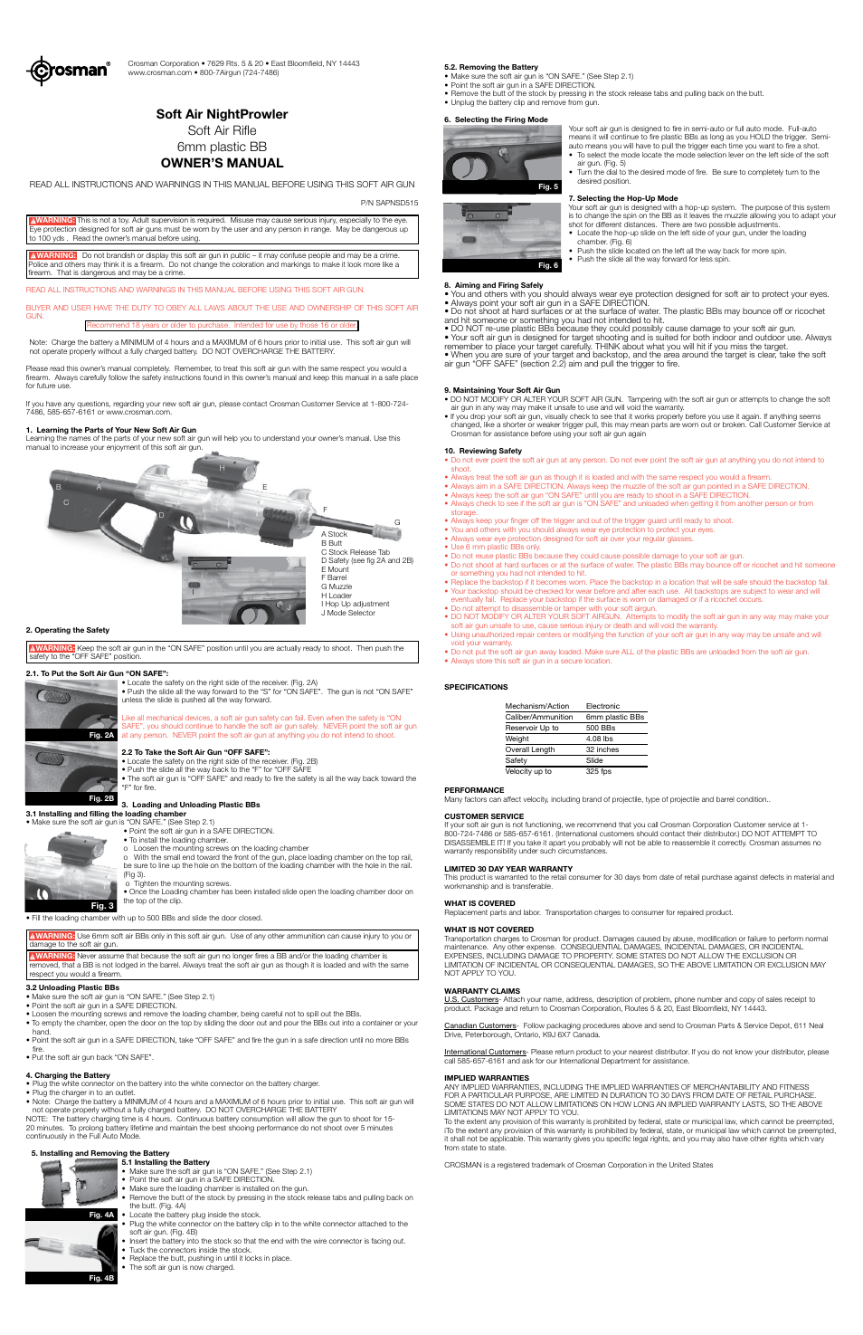Crosman SAPNSD User Manual | 3 pages