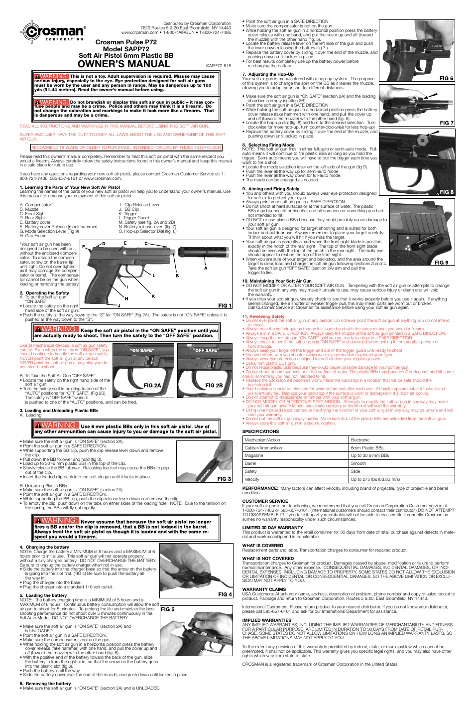 Crosman SAPP72 User Manual | 2 pages