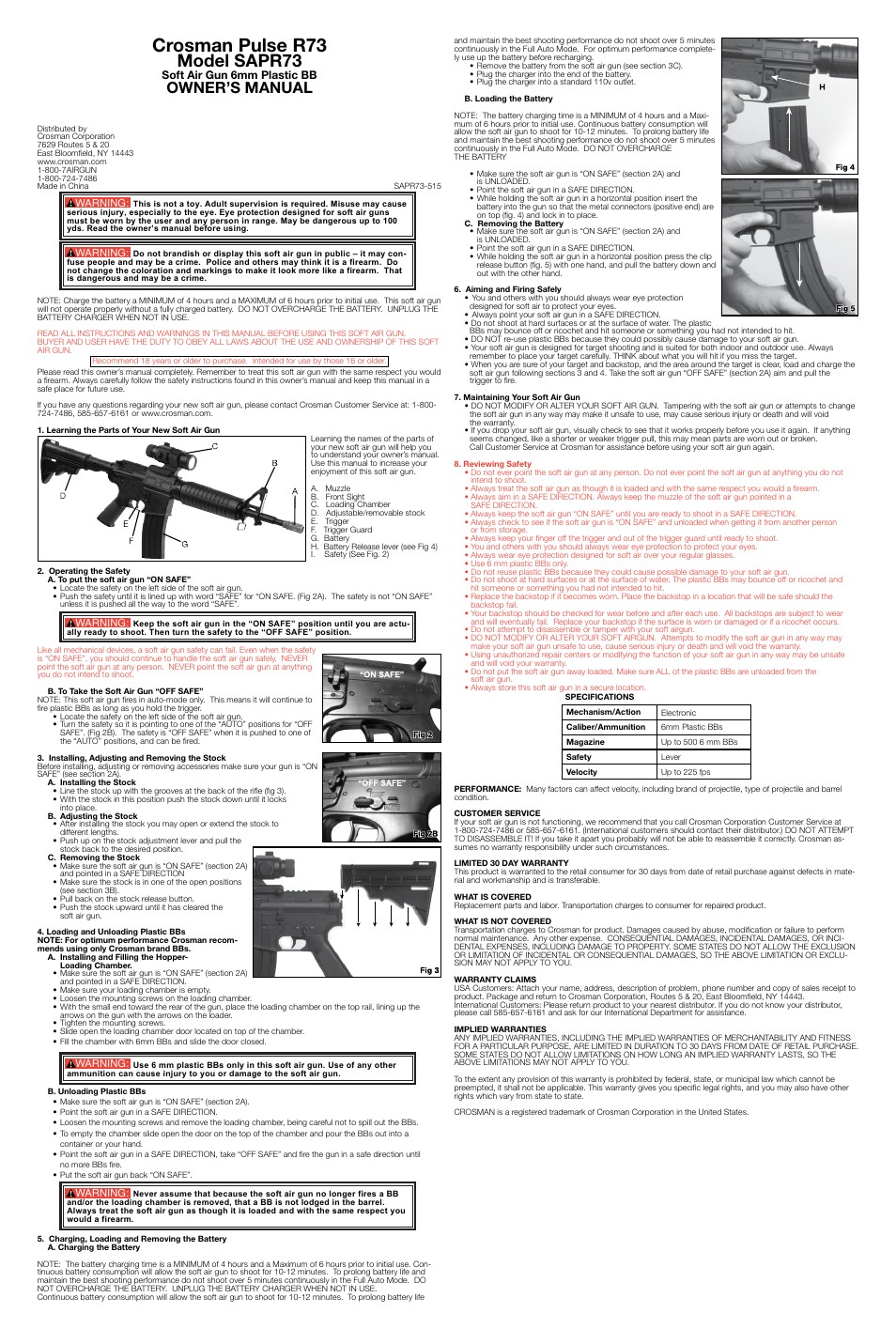 Crosman SAPR73 User Manual | 3 pages