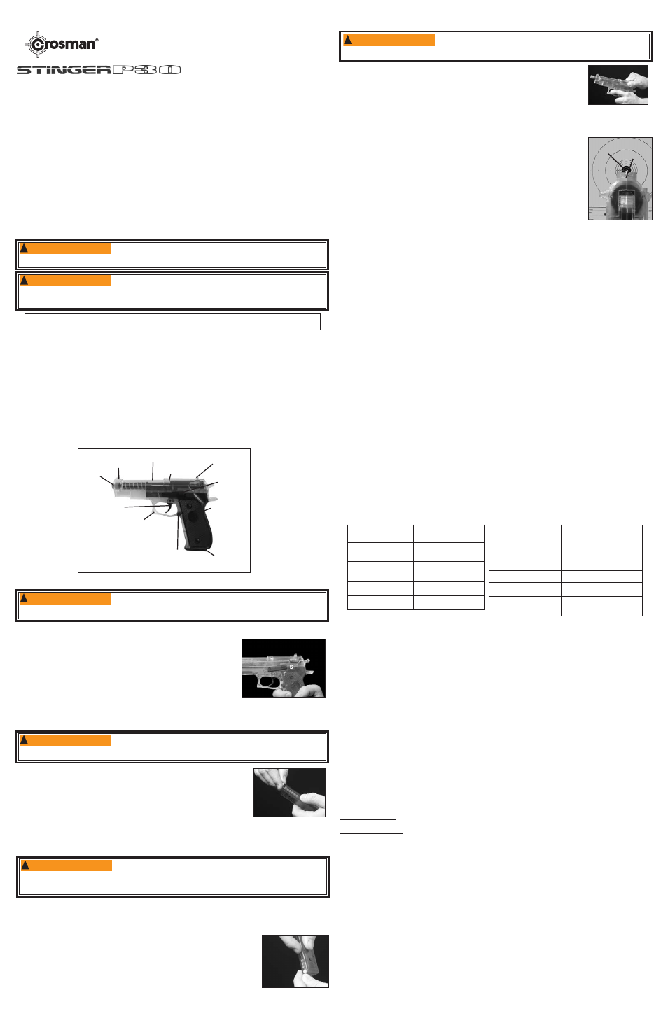 Advertencia | Crosman SASP30 User Manual | Page 3 / 3