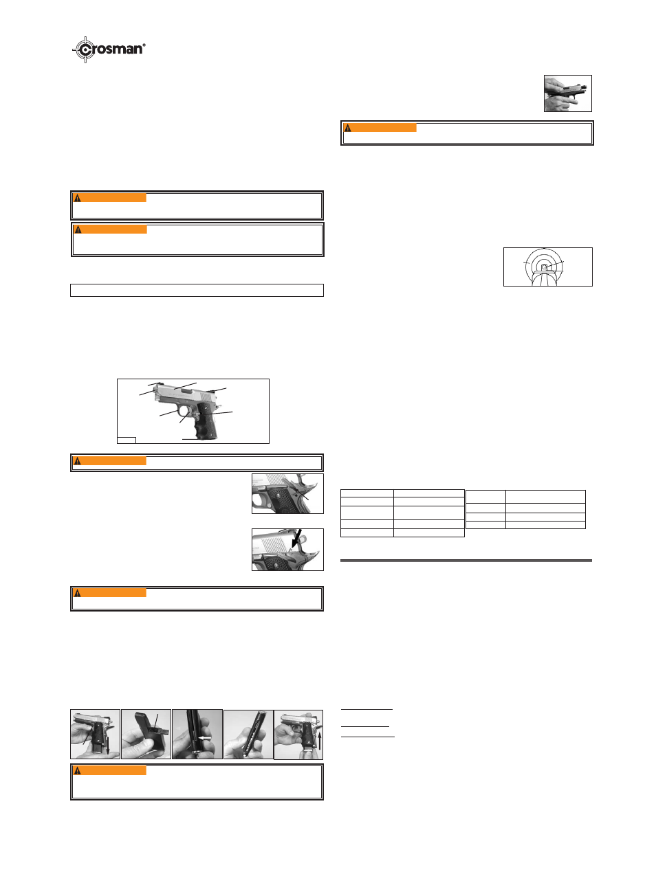 Manual del propietario, Modelo stinger p32 pistola de aire suave, Municiones de plástico (6 mm) | Advertencia | Crosman SASP32 User Manual | Page 2 / 3