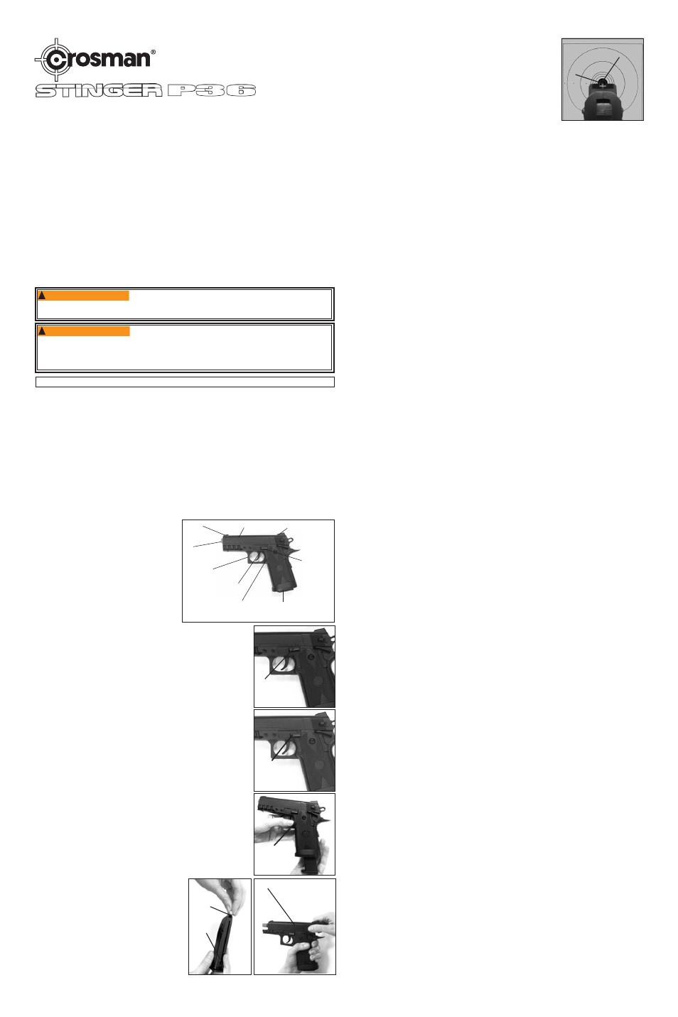 Guide d'utilisation, Modèle sasp36 pistolet soft air bb plastique 6 mm, Advertissment | Crosman SASP36 User Manual | Page 4 / 4
