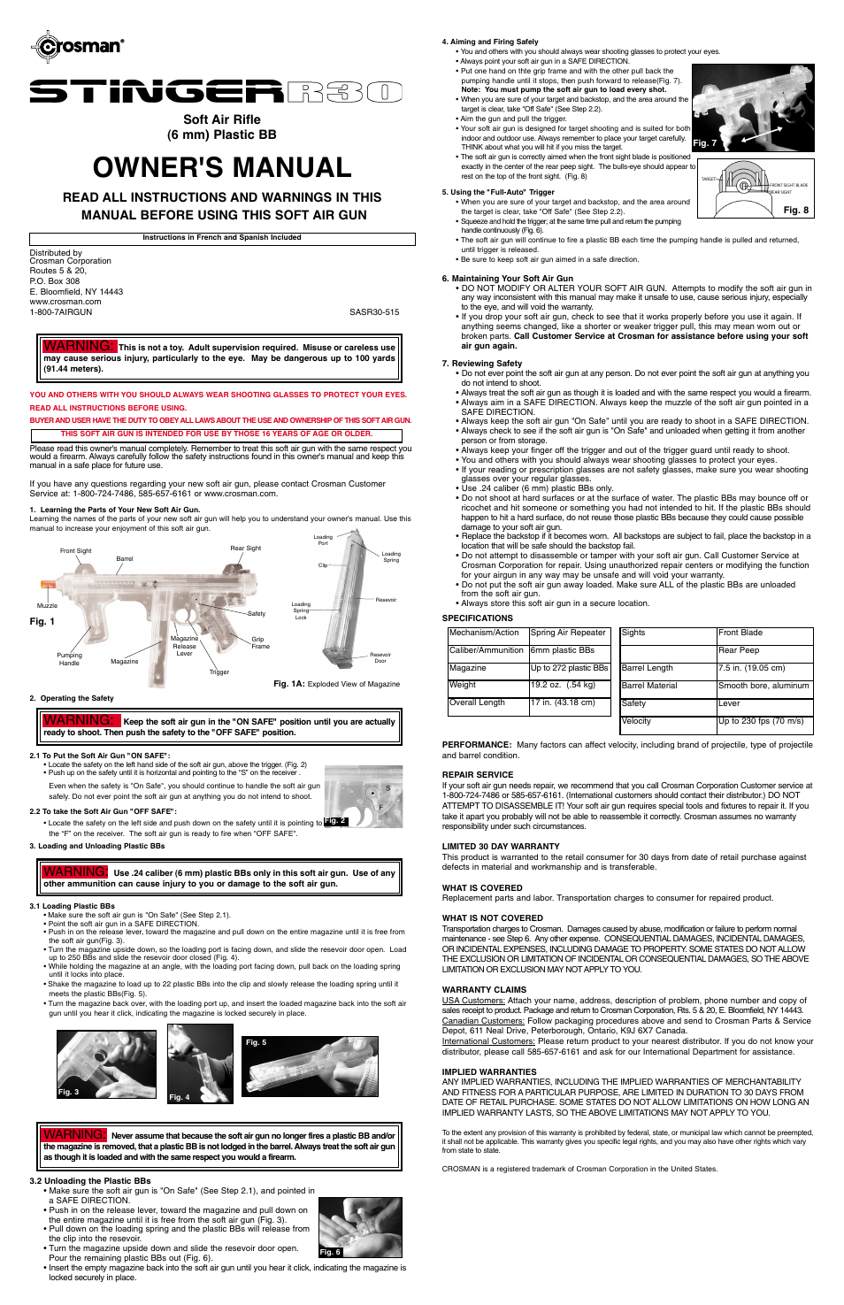 Crosman SASR30 User Manual | 3 pages