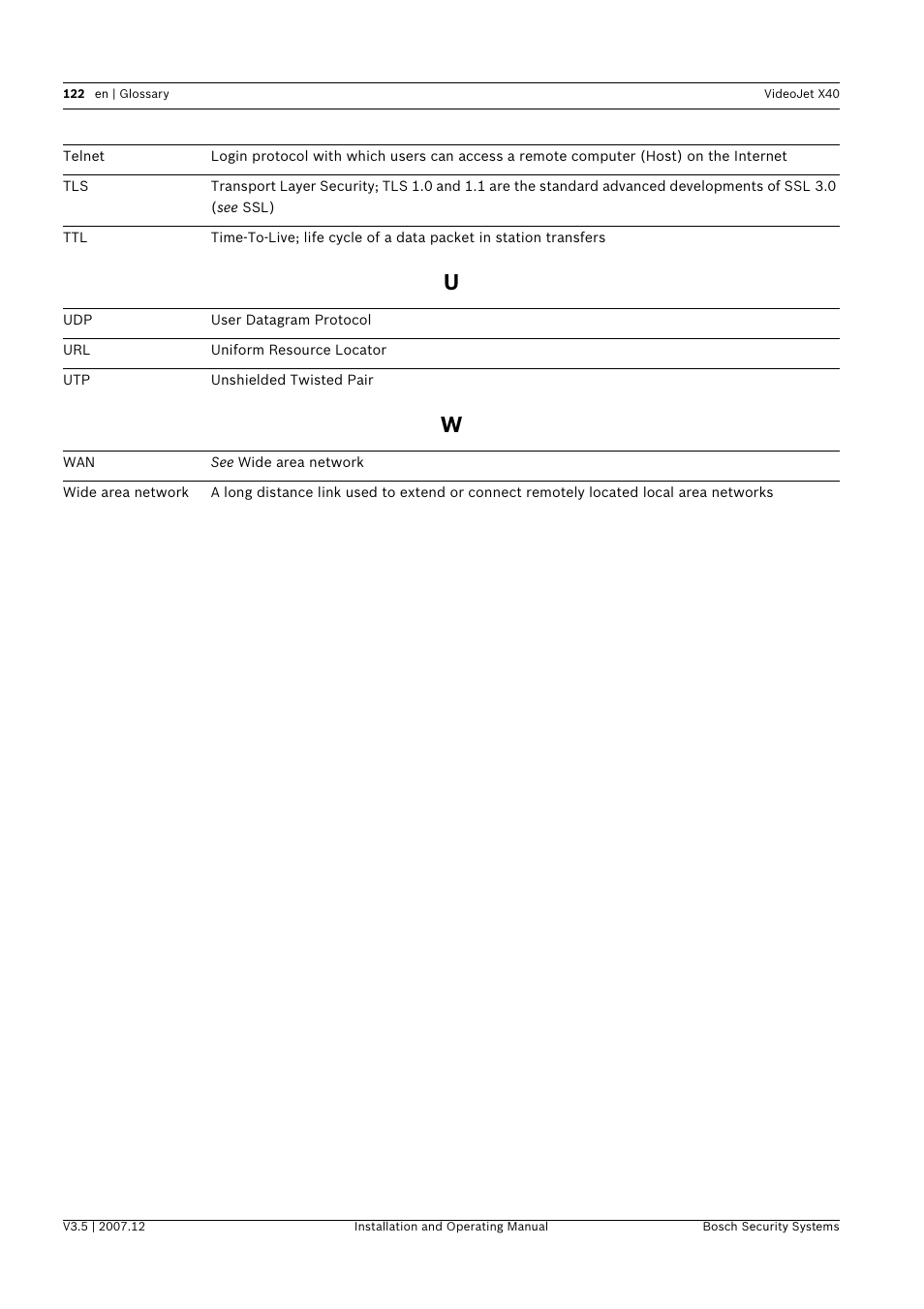 Bosch VIDEOJET X40 User Manual | Page 122 / 130