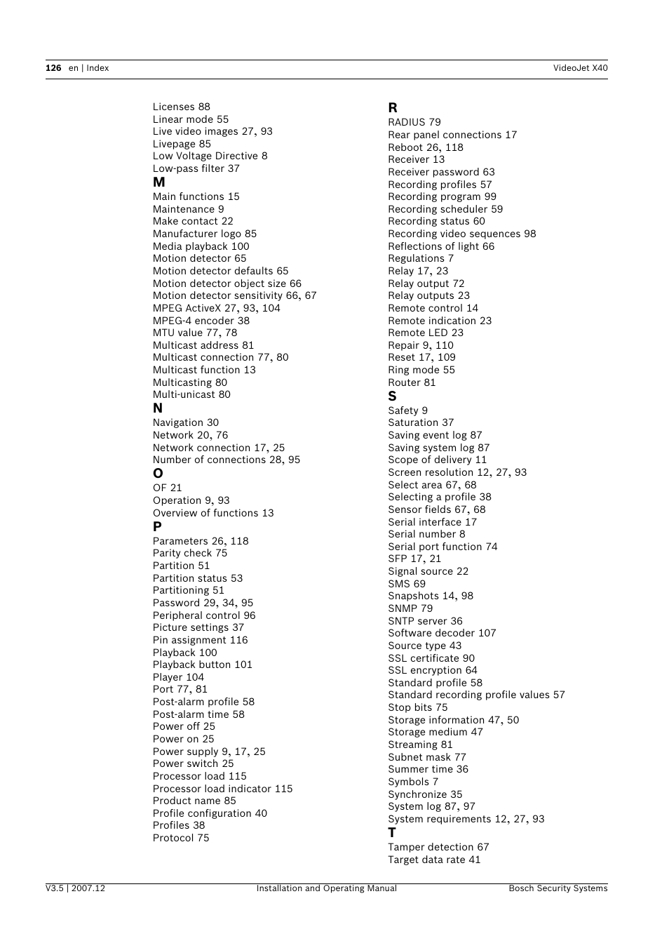 Bosch VIDEOJET X40 User Manual | Page 126 / 130