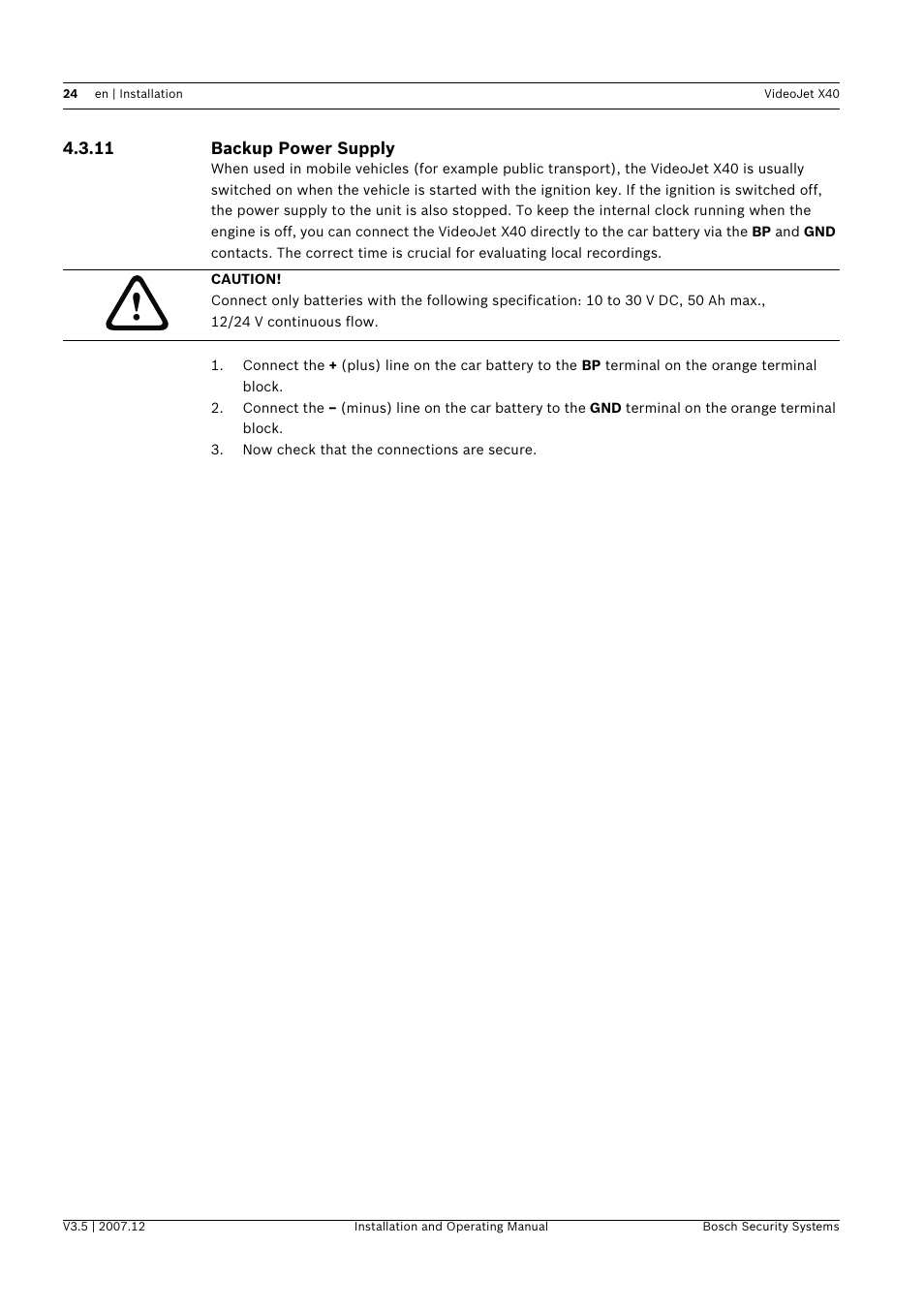 Bosch VIDEOJET X40 User Manual | Page 24 / 130