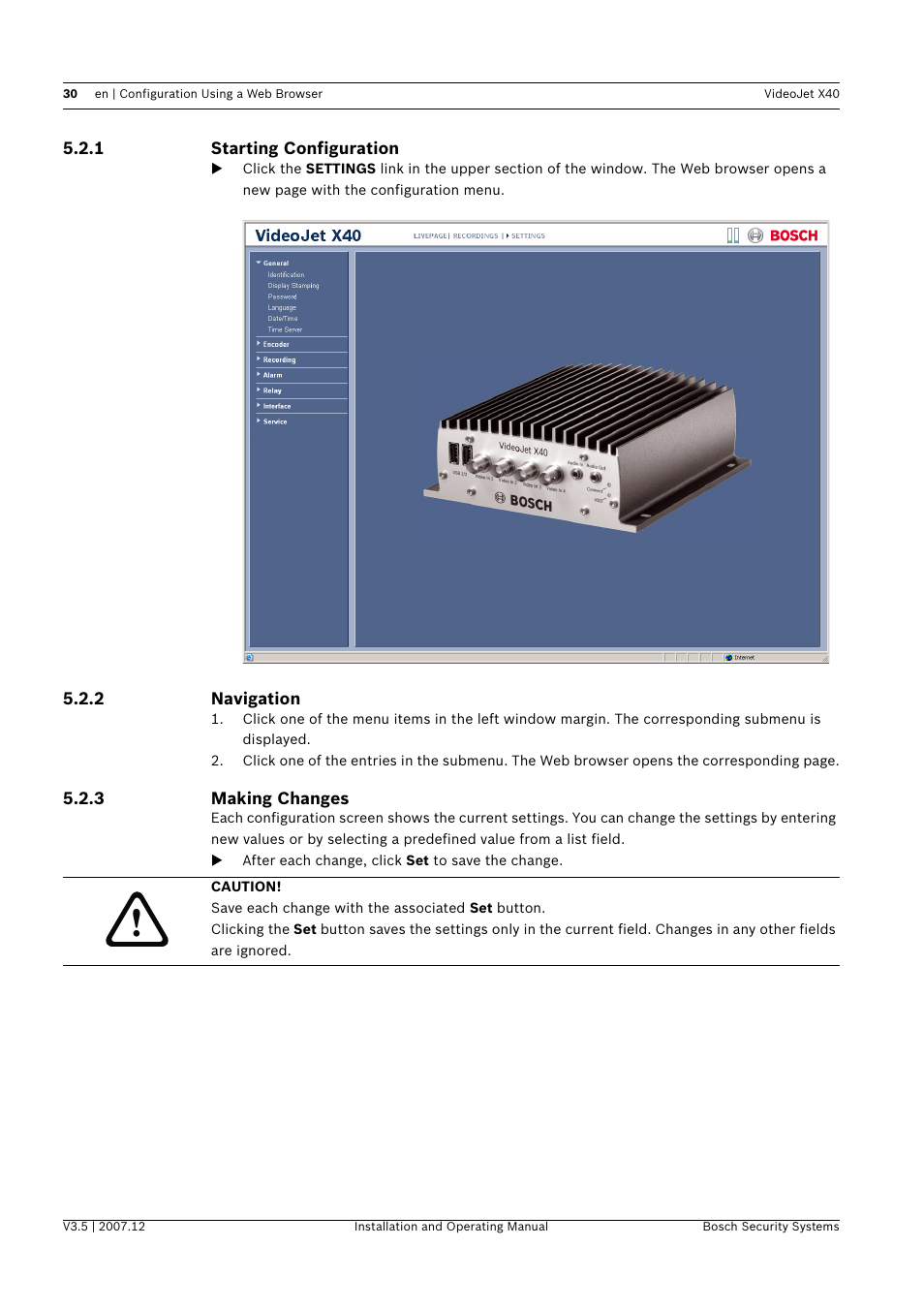 Bosch VIDEOJET X40 User Manual | Page 30 / 130