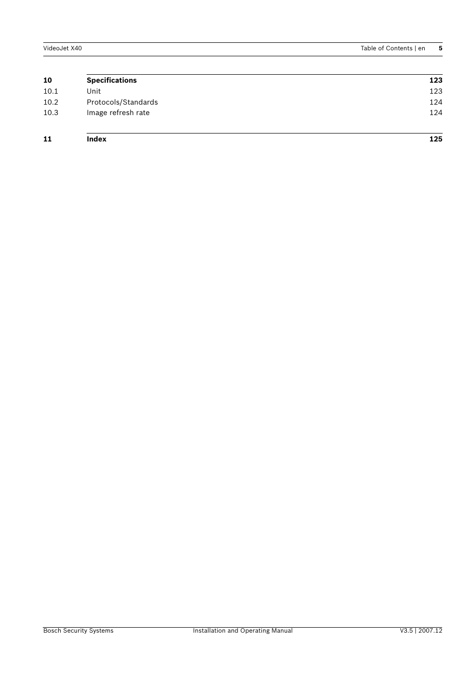 Bosch VIDEOJET X40 User Manual | Page 5 / 130