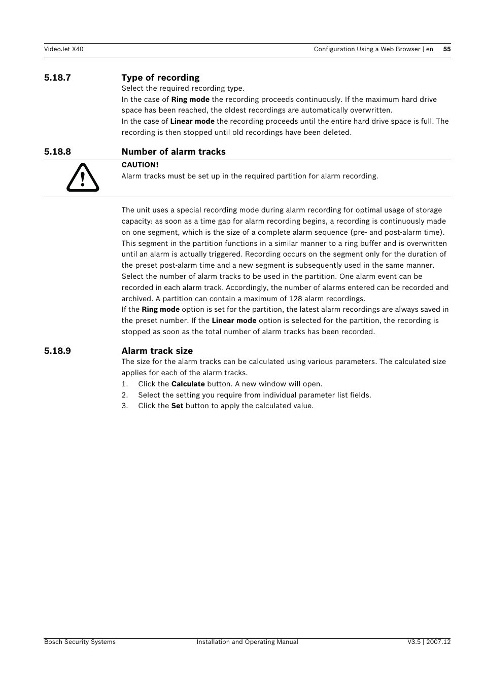 Bosch VIDEOJET X40 User Manual | Page 55 / 130