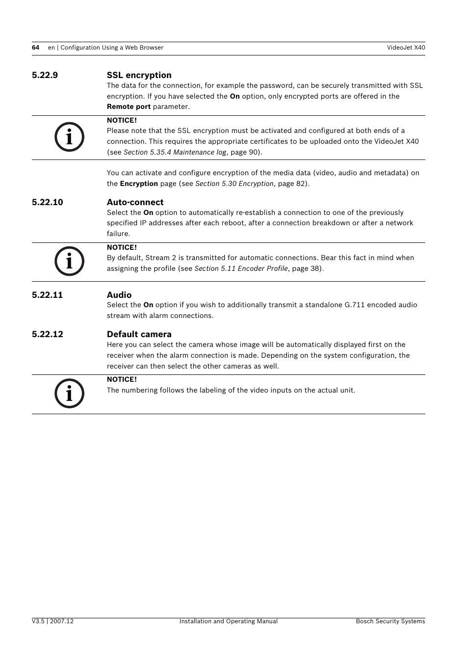 Bosch VIDEOJET X40 User Manual | Page 64 / 130