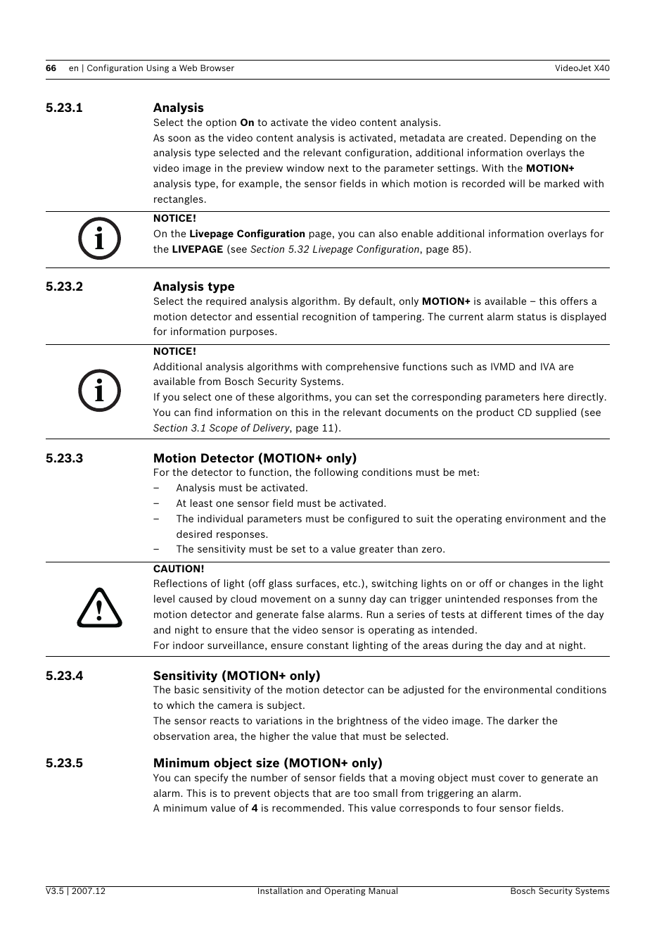 Bosch VIDEOJET X40 User Manual | Page 66 / 130