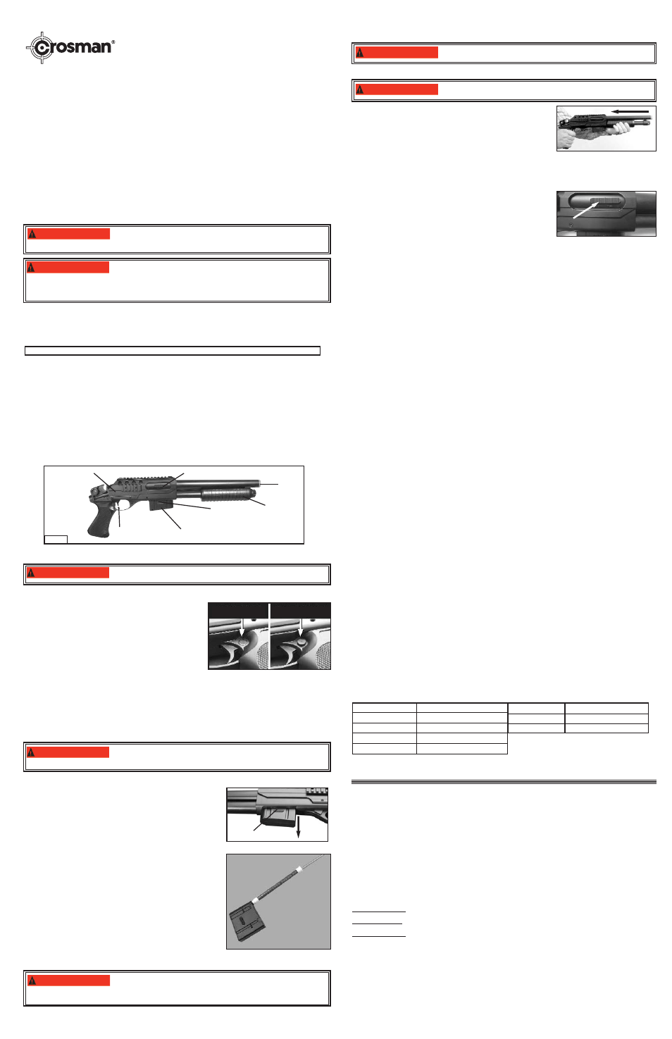 Manual del propietario, Modelo stinger s32p rifle de aire suave, Municiones de plástico de 6 mm | Advertencia | Crosman SASS32P User Manual | Page 2 / 2