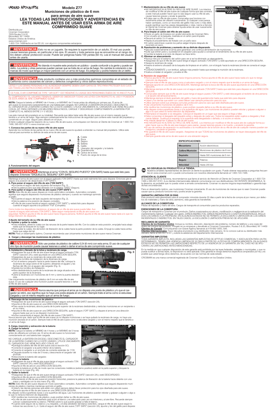 Crosman Z77 User Manual | Page 2 / 3