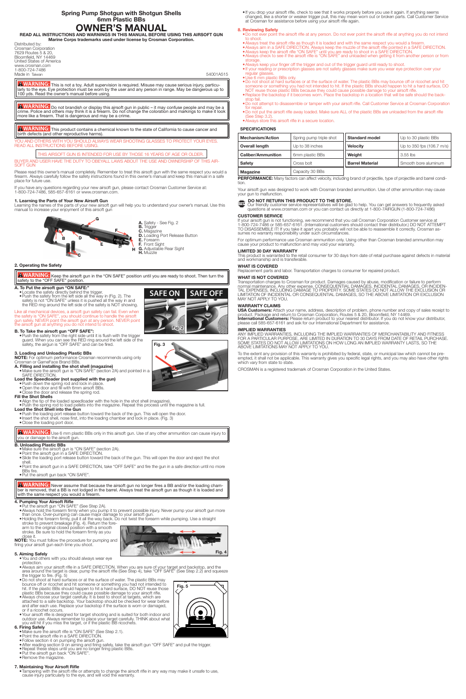 Crosman 54001 User Manual | 3 pages