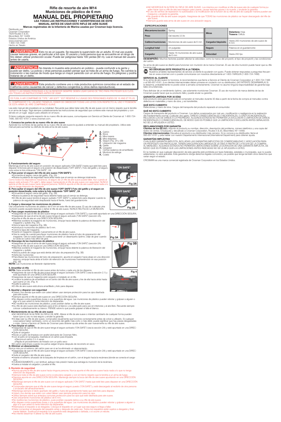Manual del propietario | Crosman 54004 User Manual | Page 2 / 3