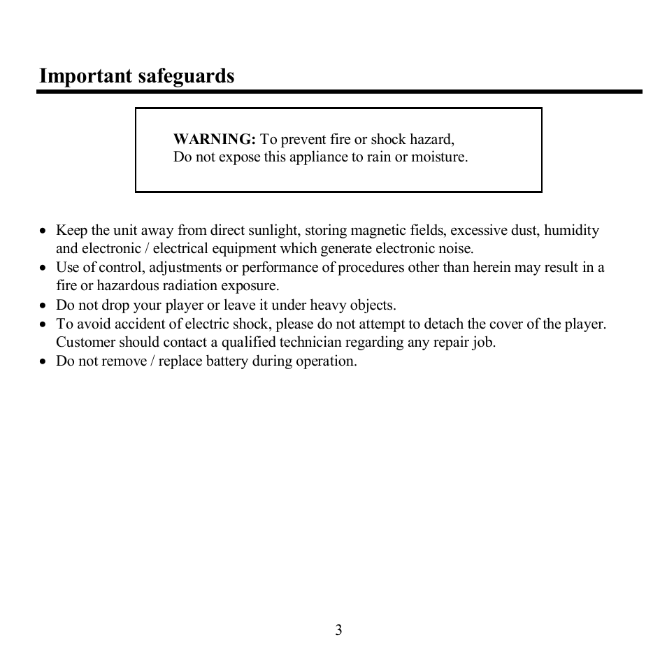 Important safeguards | Hyundai H-F1380 User Manual | Page 3 / 64