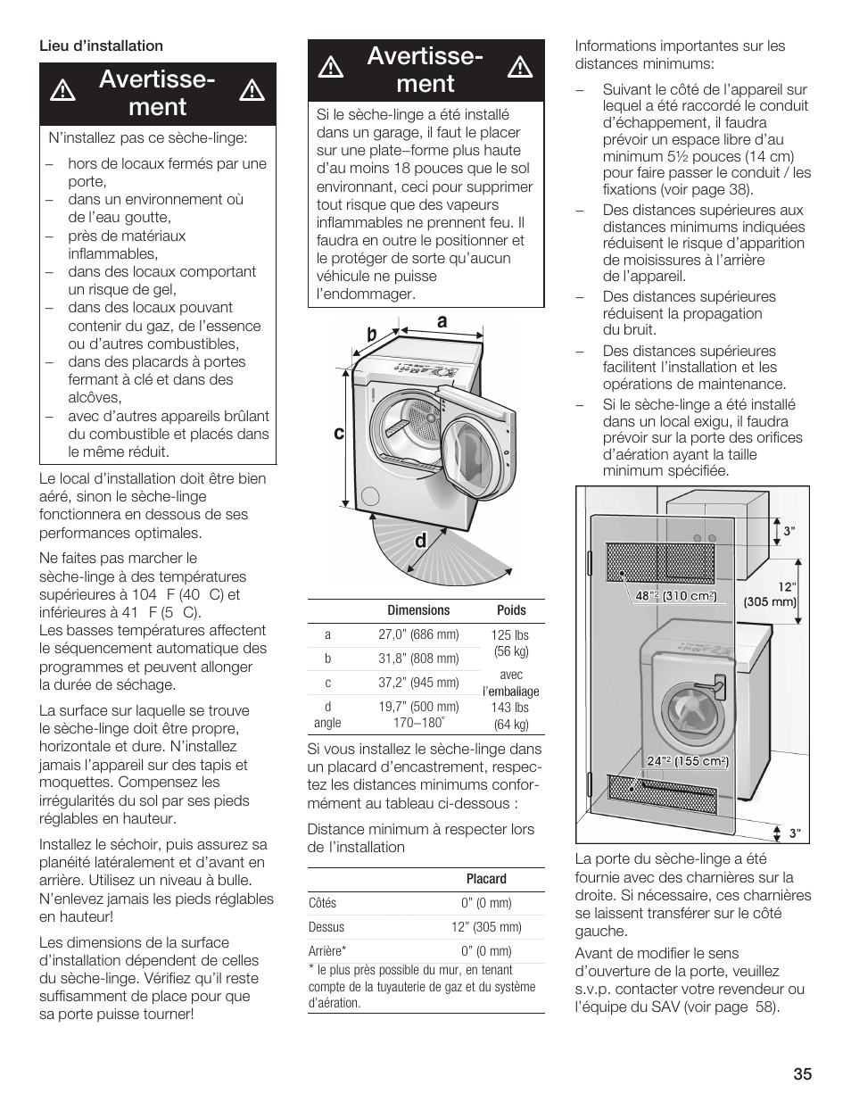 Avertisseć ment | Bosch WTMC 652SUC User Manual | Page 35 / 96