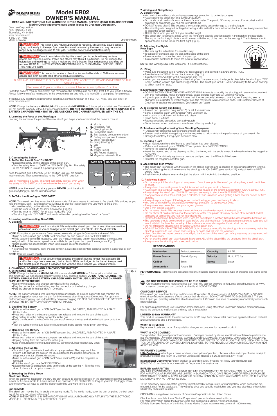 Crosman ER02 User Manual | 2 pages