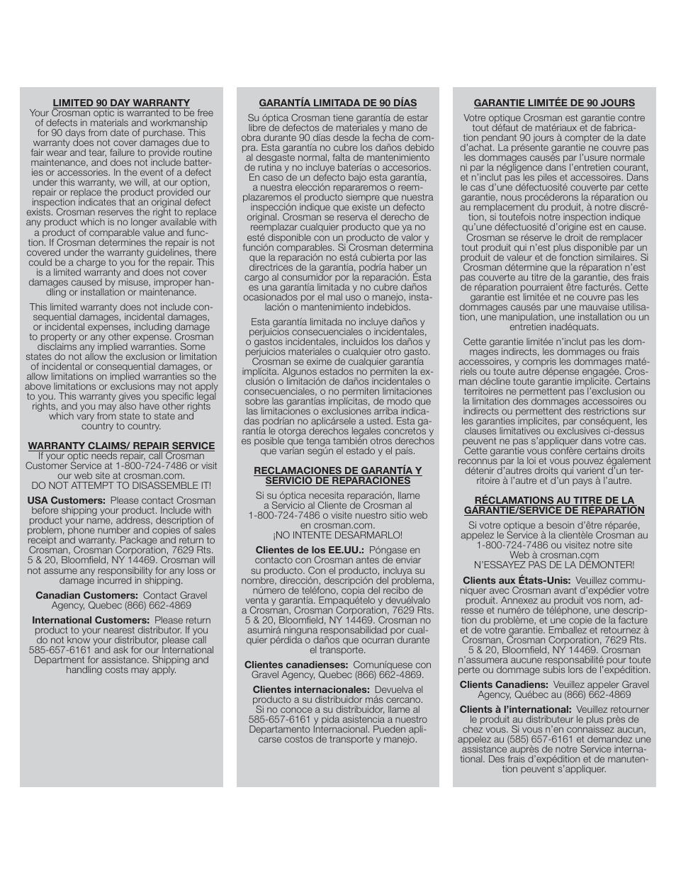 Crosman 71699 User Manual | Page 2 / 2