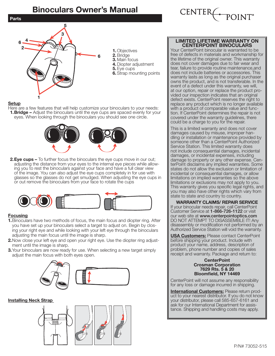 Crosman 73052 User Manual | 1 page