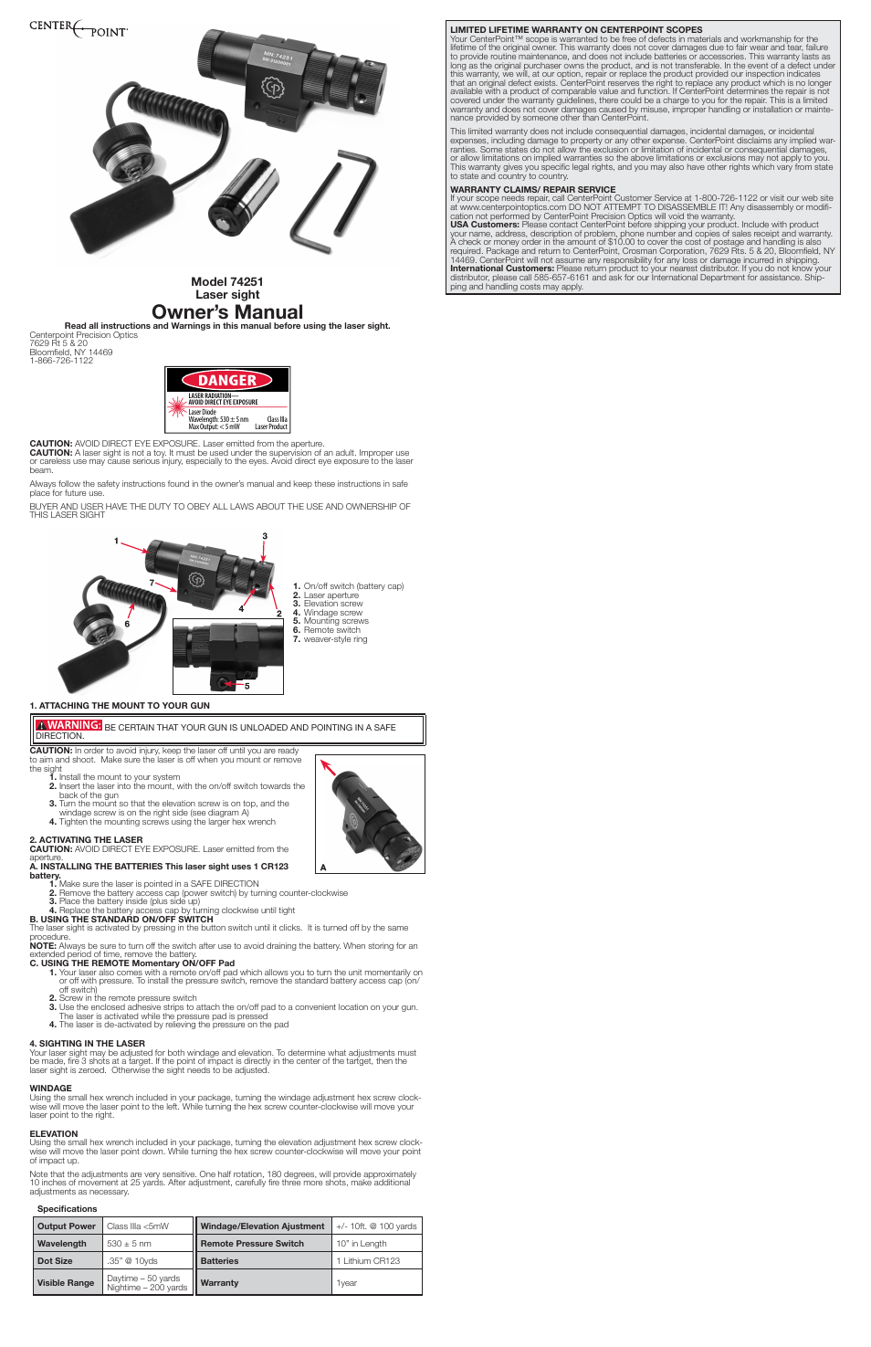 Crosman 74251 User Manual | 3 pages