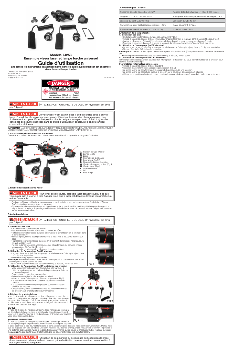 Guide d’utilisation | Crosman 74253 User Manual | Page 3 / 3