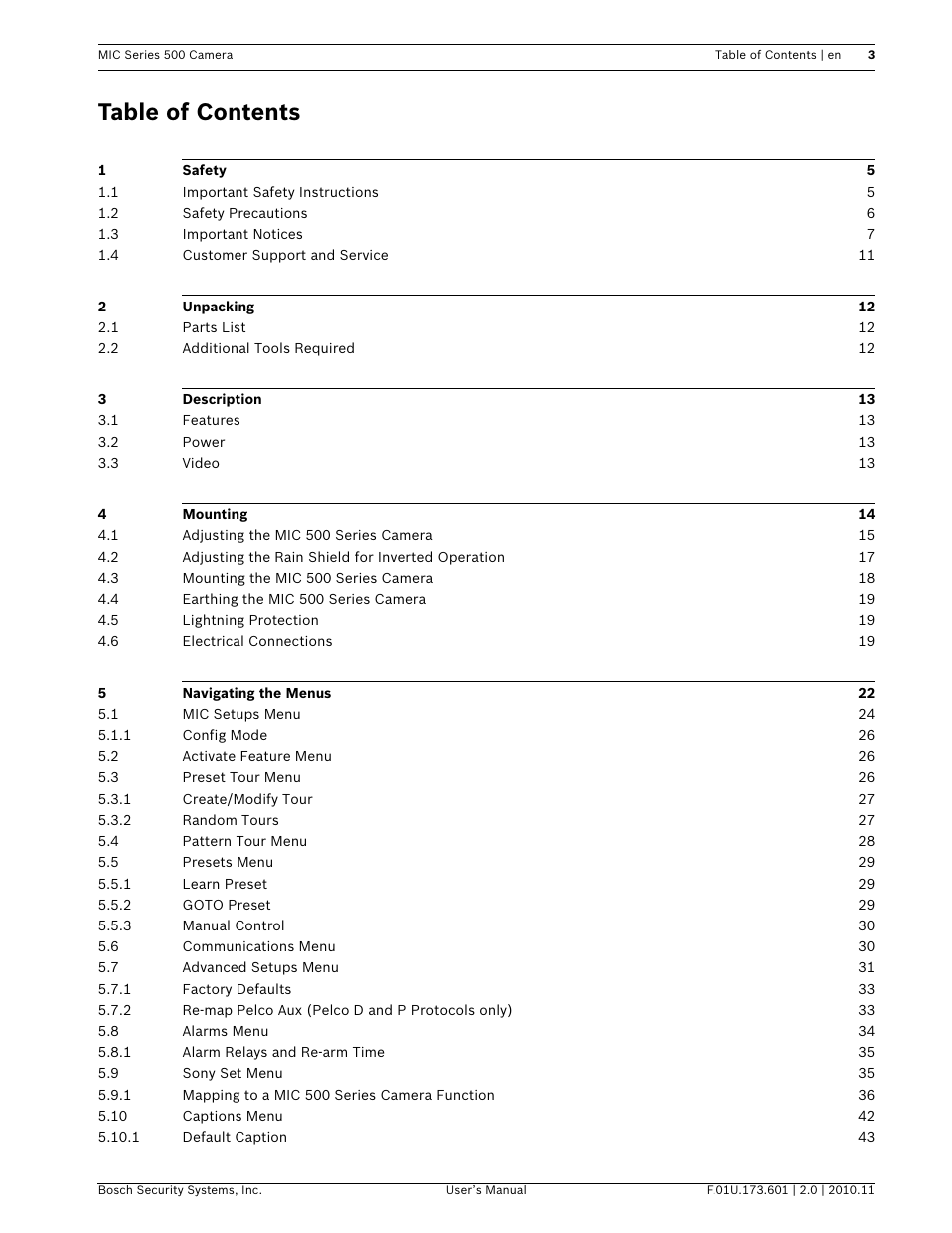 Bosch 500 User Manual | Page 3 / 56