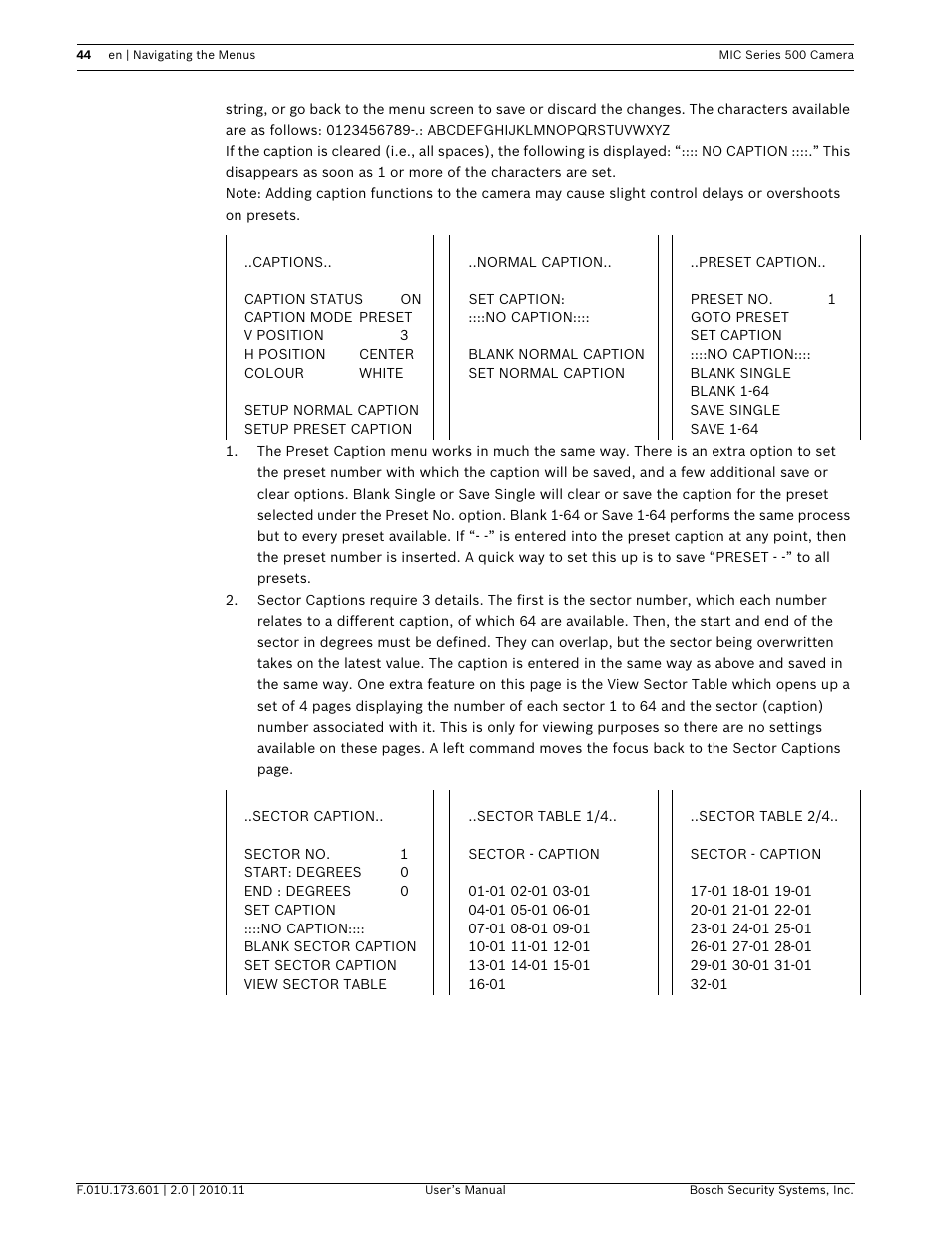 Bosch 500 User Manual | Page 44 / 56