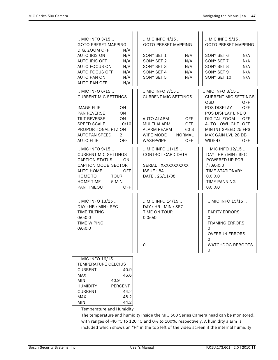 Bosch 500 User Manual | Page 47 / 56