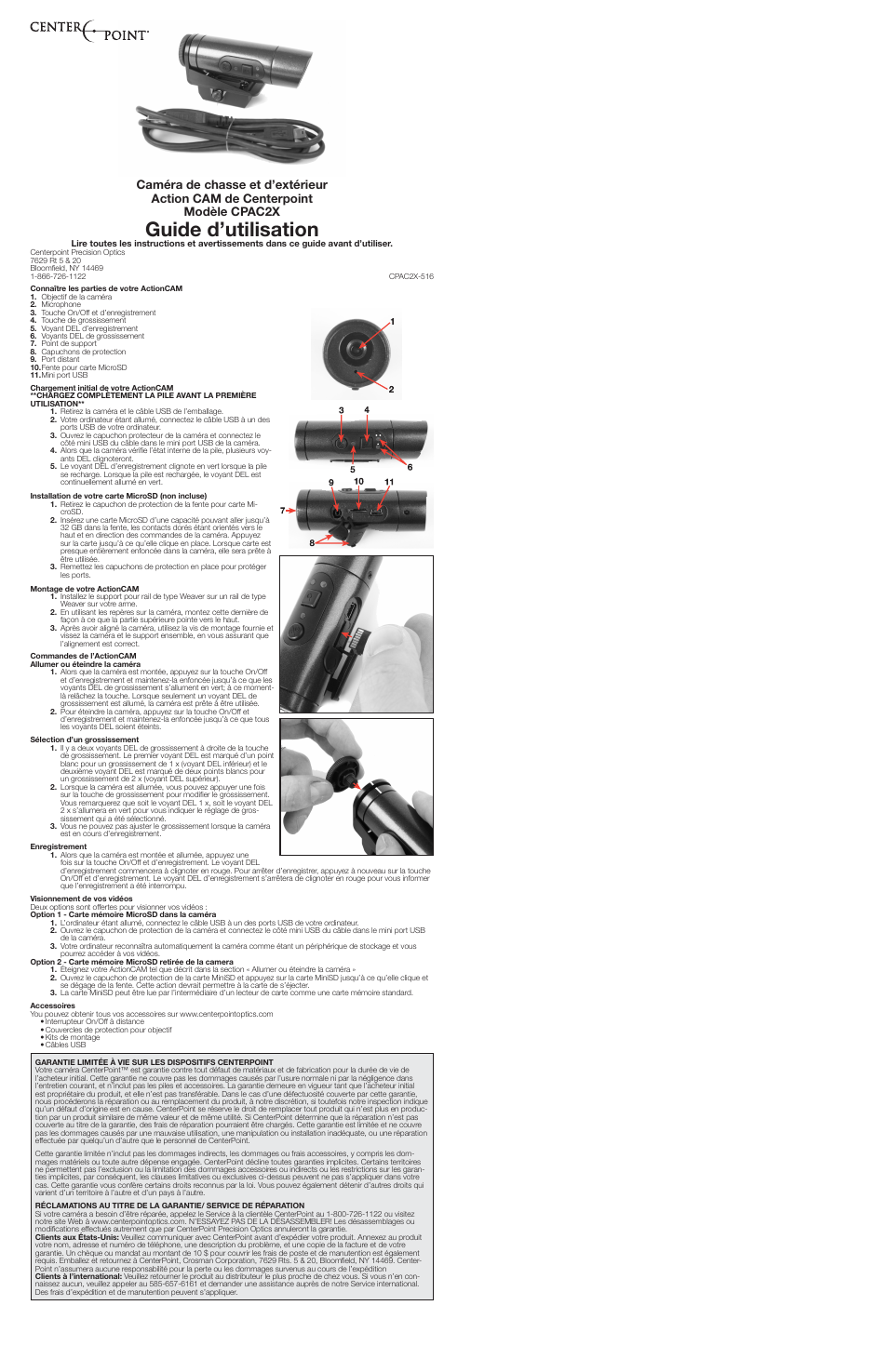 Guide d’utilisation | Crosman CPAC2X User Manual | Page 2 / 2