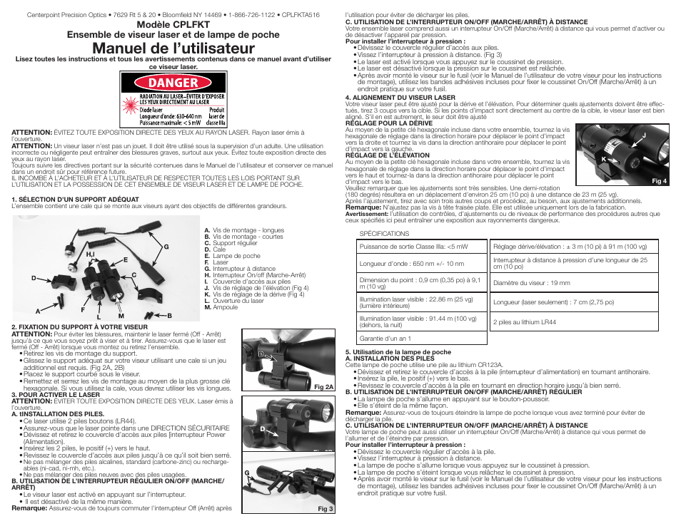Manuel de l’utilisateur | Crosman CPLFKT User Manual | Page 3 / 3