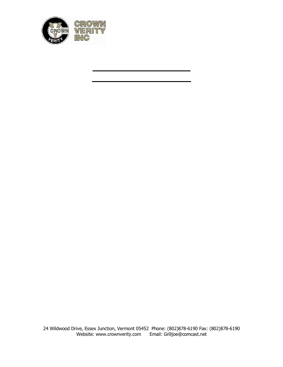 Crown Verity Gas Grill User Manual | 2 pages