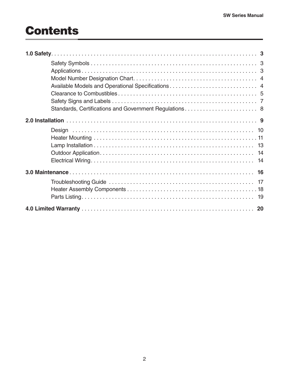 Crown Verity SW Series User Manual | Page 2 / 20