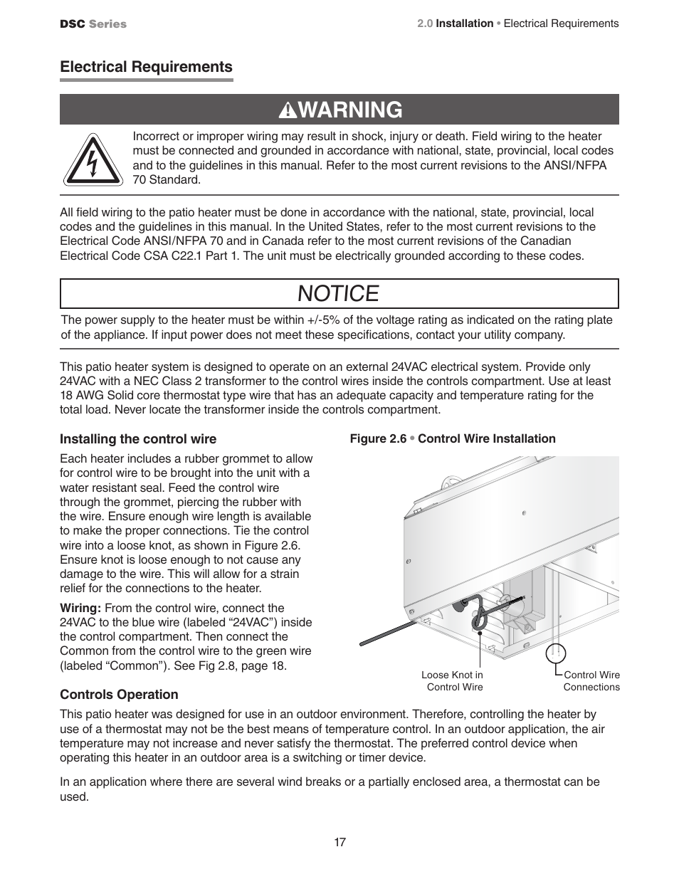 Notice, Warning | Crown Verity DSC Series User Manual | Page 17 / 28