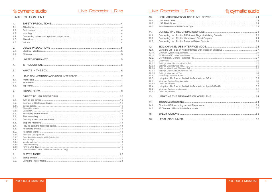 Cymatic Audio LR-16 Manual User Manual | Page 2 / 20