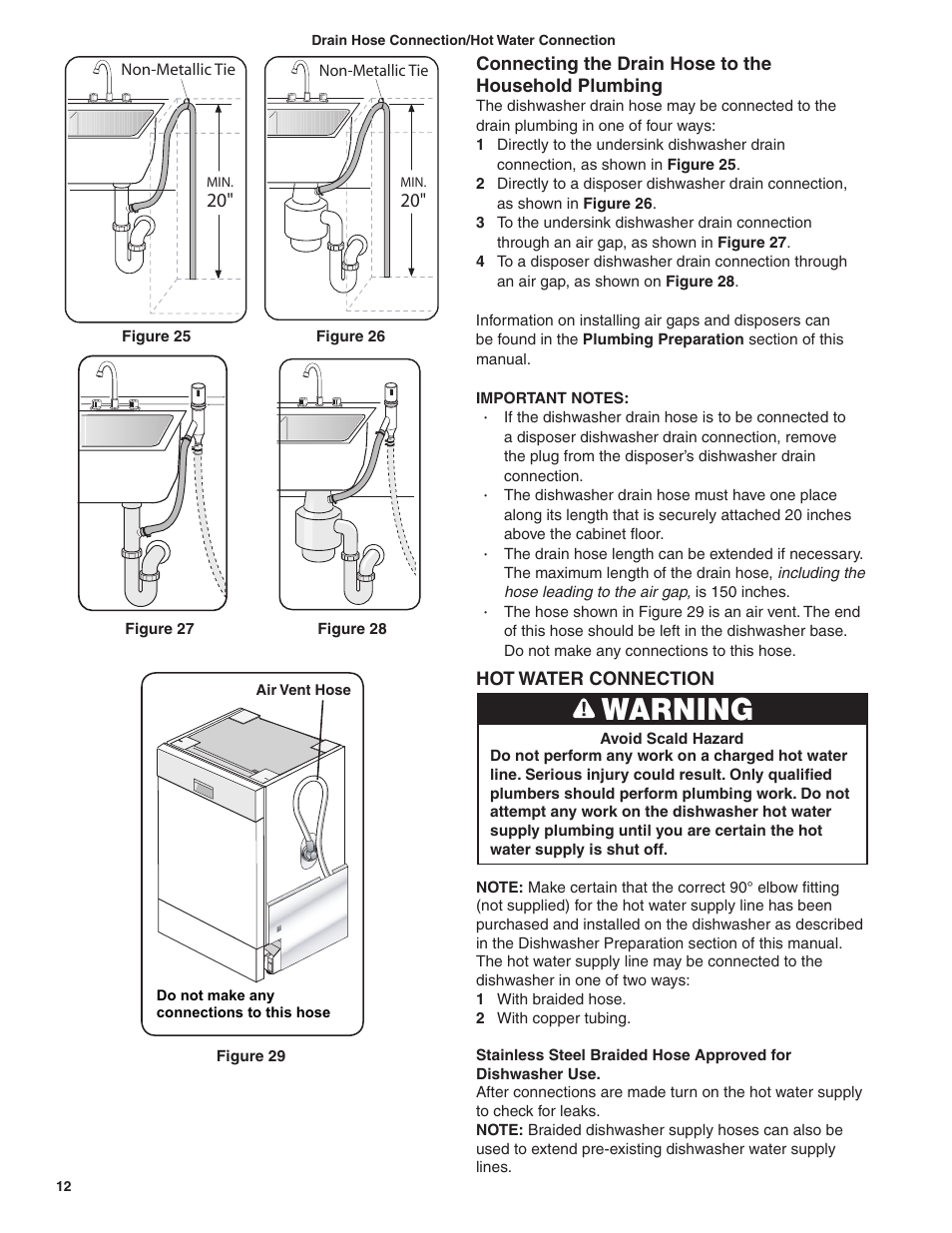 Warning | Bosch BSH Dishwasher User Manual | Page 12 / 48