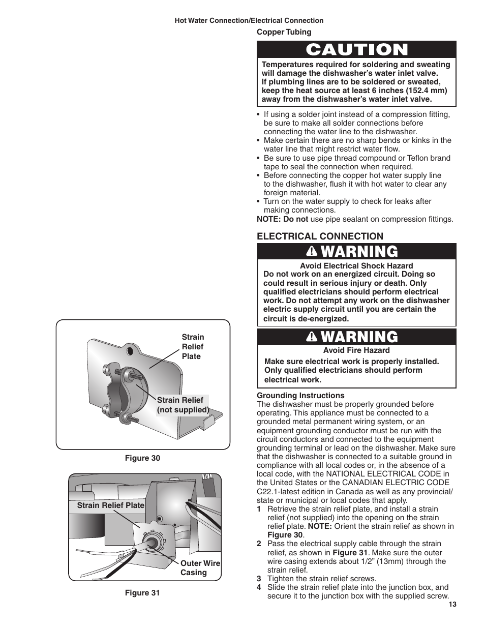 Warning | Bosch BSH Dishwasher User Manual | Page 13 / 48