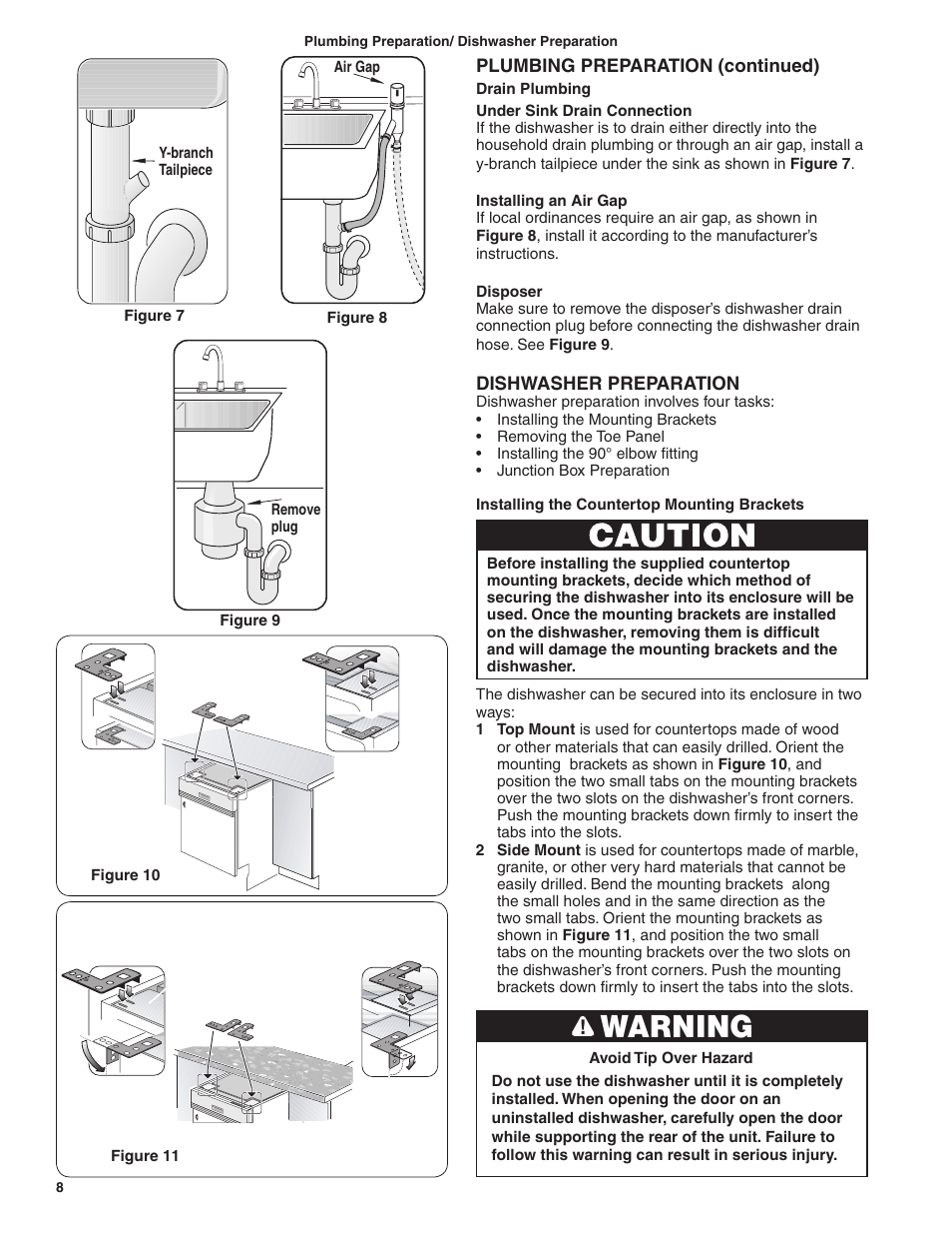 Warning | Bosch BSH Dishwasher User Manual | Page 8 / 48