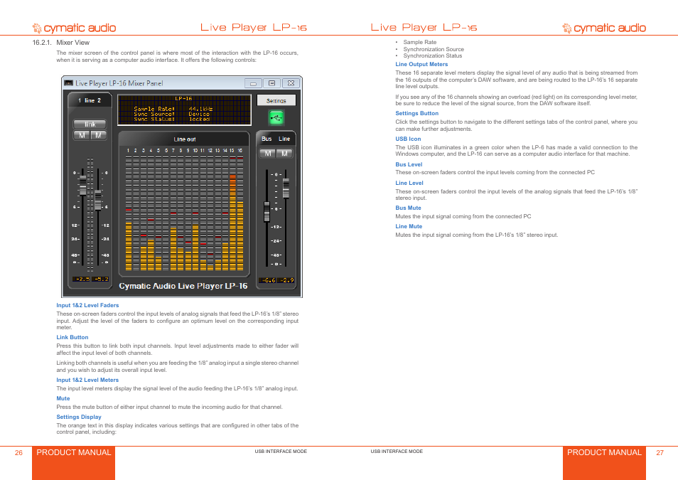 Mixer view, Mixer view 6 | Cymatic Audio LP-16 Manual User Manual | Page 14 / 19