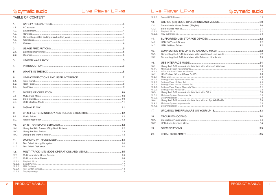 Cymatic Audio LP-16 Manual User Manual | Page 2 / 19