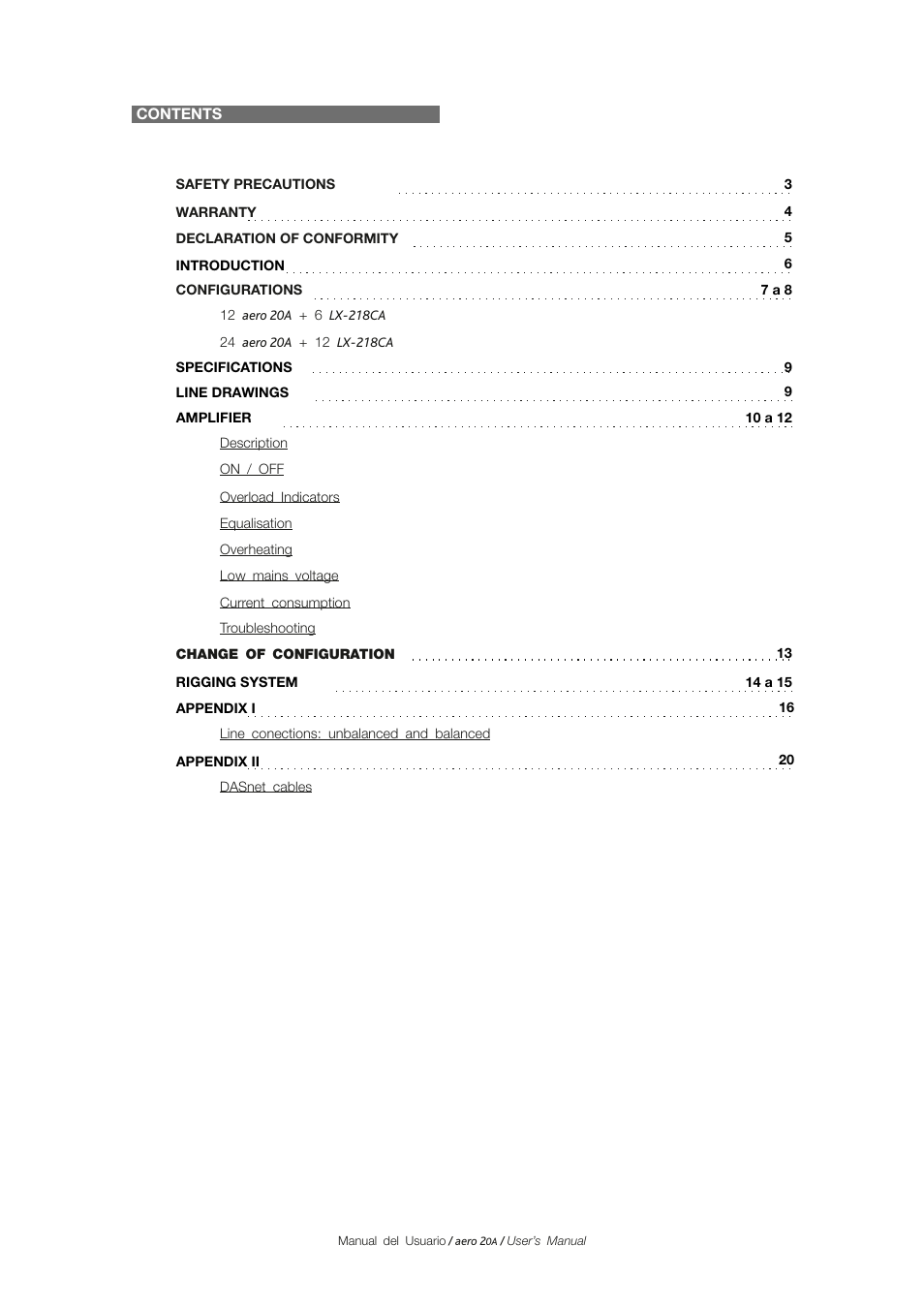 D.A.S. Audio Aero 20A User Manual | Page 2 / 18