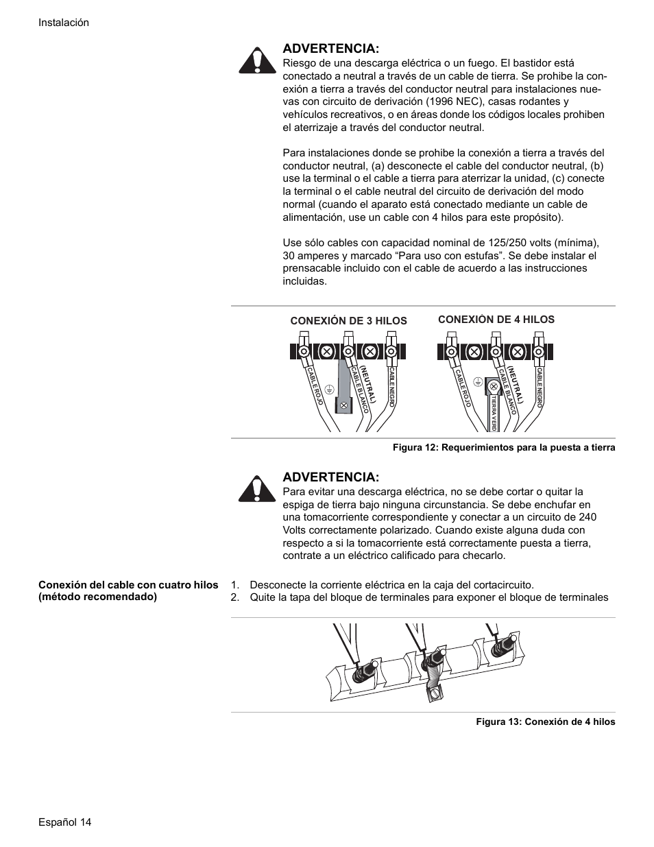 Advertencia | Bosch Dual-Fuel Slide-In Range User Manual | Page 68 / 80
