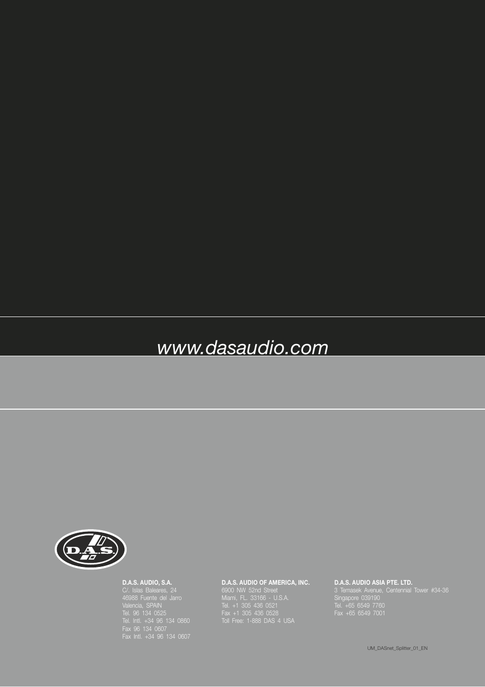 D.A.S. Audio DASnet Splitter User Manual | Page 12 / 12